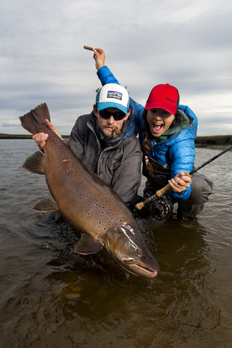 Stephan and Nicole with a 23lb fish