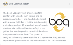 BOA® lacing system