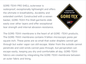 Gore-Tex® Pro Shell